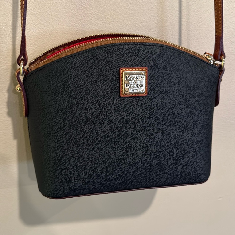 Dooney & Bourke Kirby Robin Black and Brown Crossbody Bag with Modern Design